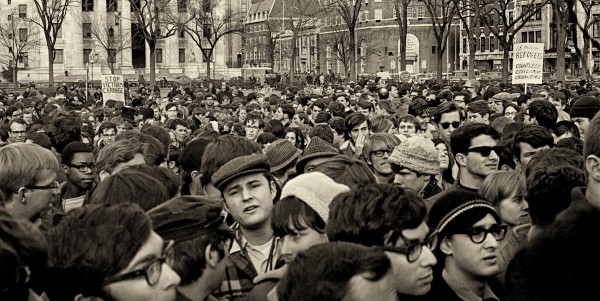 New Haven Green looking south towards Federal Courthouse, March 1968
