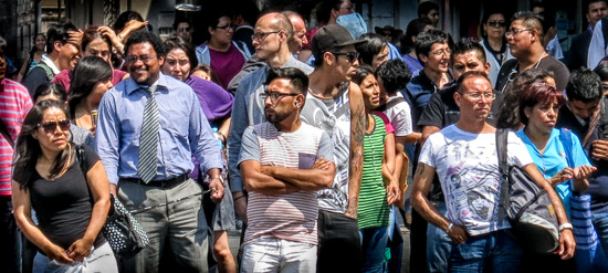 Detail of street crowd, Mexico City, 2014 (click through for full photo)